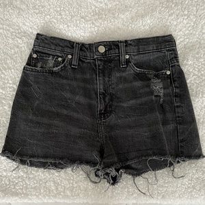 BDG Girlfriend High-Waisted Distressed Denim Shorts (26W)